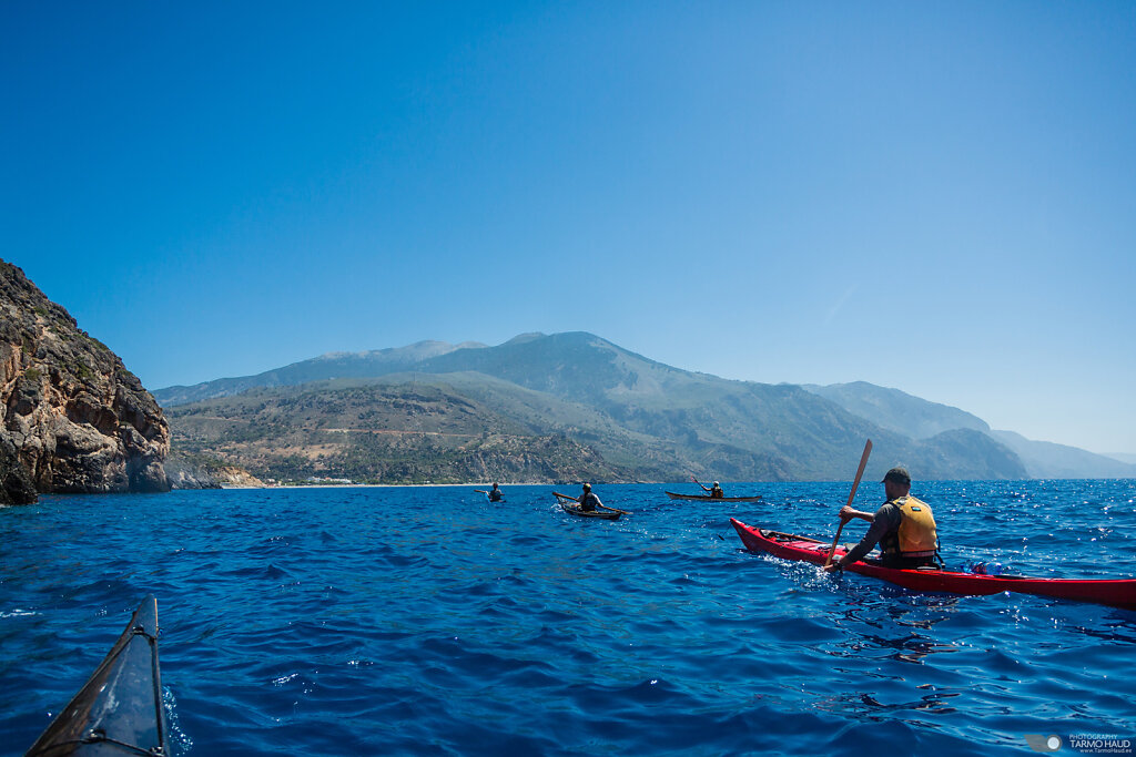 Kayaking in Crete, Greece.