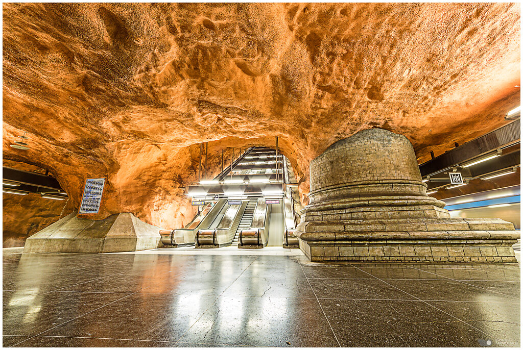 Metro station in Stockholm, Sweden.