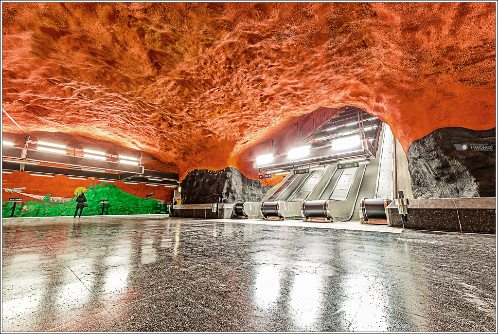 Metro station in Stockholm, Sweden.